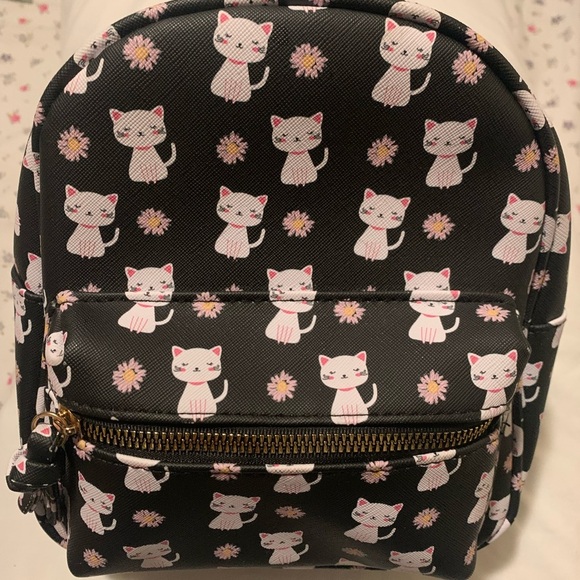 Cute Cat Print Mini Backpack - Picture 3 of 8